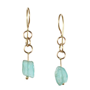 Apatite Dangle Earrings in 14k