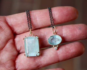 Aquamarine Gentle Embrace Talisman Pendant in 14k Gold