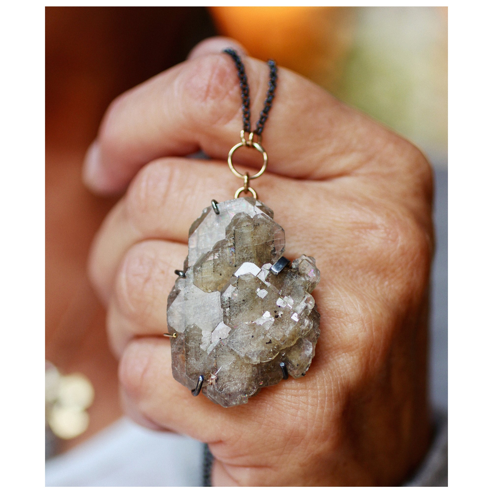 Baryte Specimen Necklace with 14k Gold