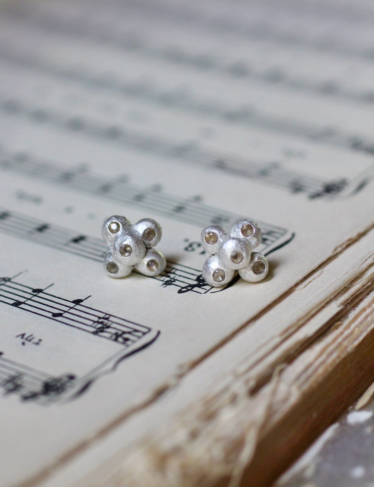 Bauble Studs with Smokey Quartz - Made to Order