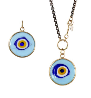 Murano Glass Evil Eye Charm in 14k Gold - Limited Edition