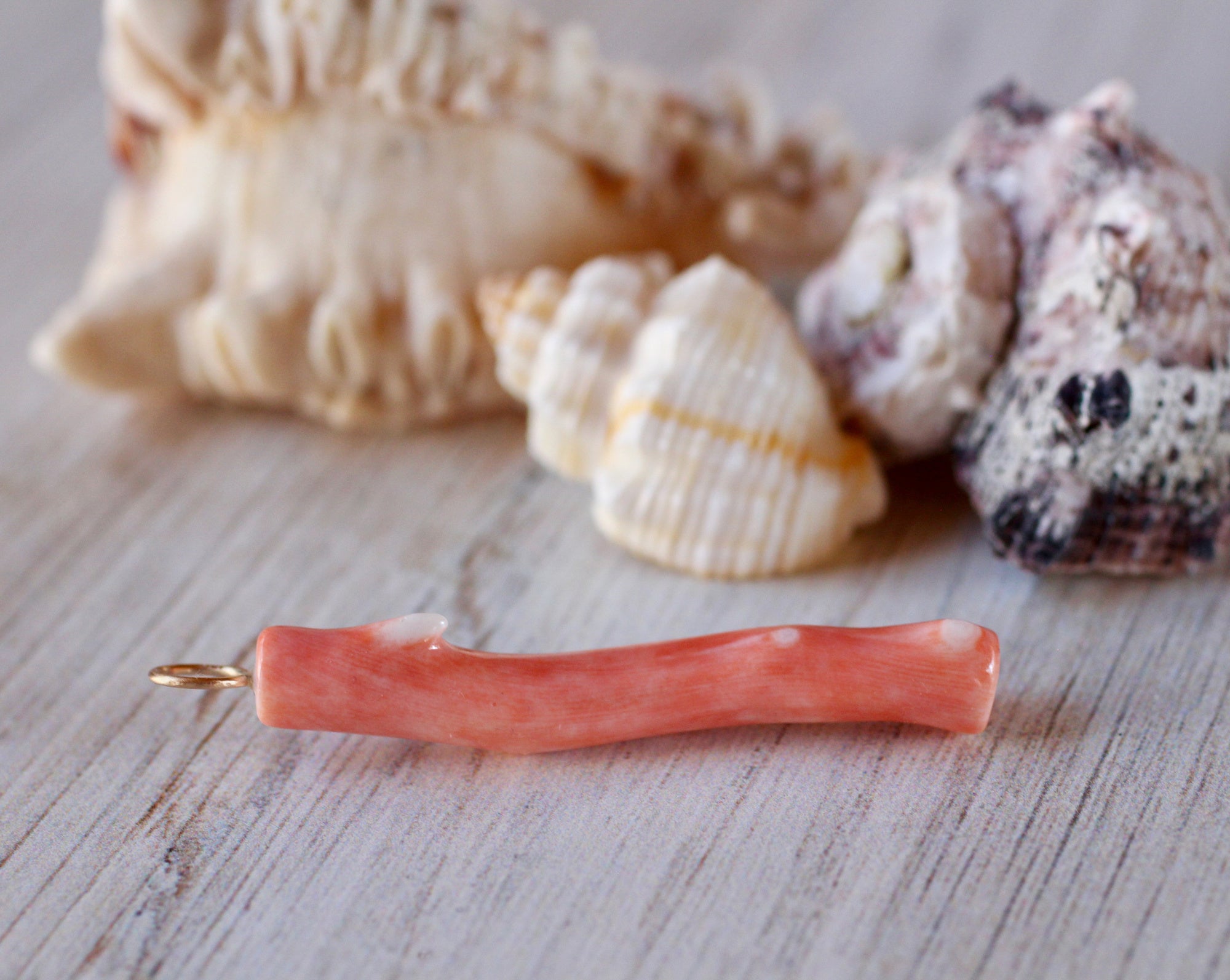 Vintage Coral Branch Charm in Recycled 14k Gold