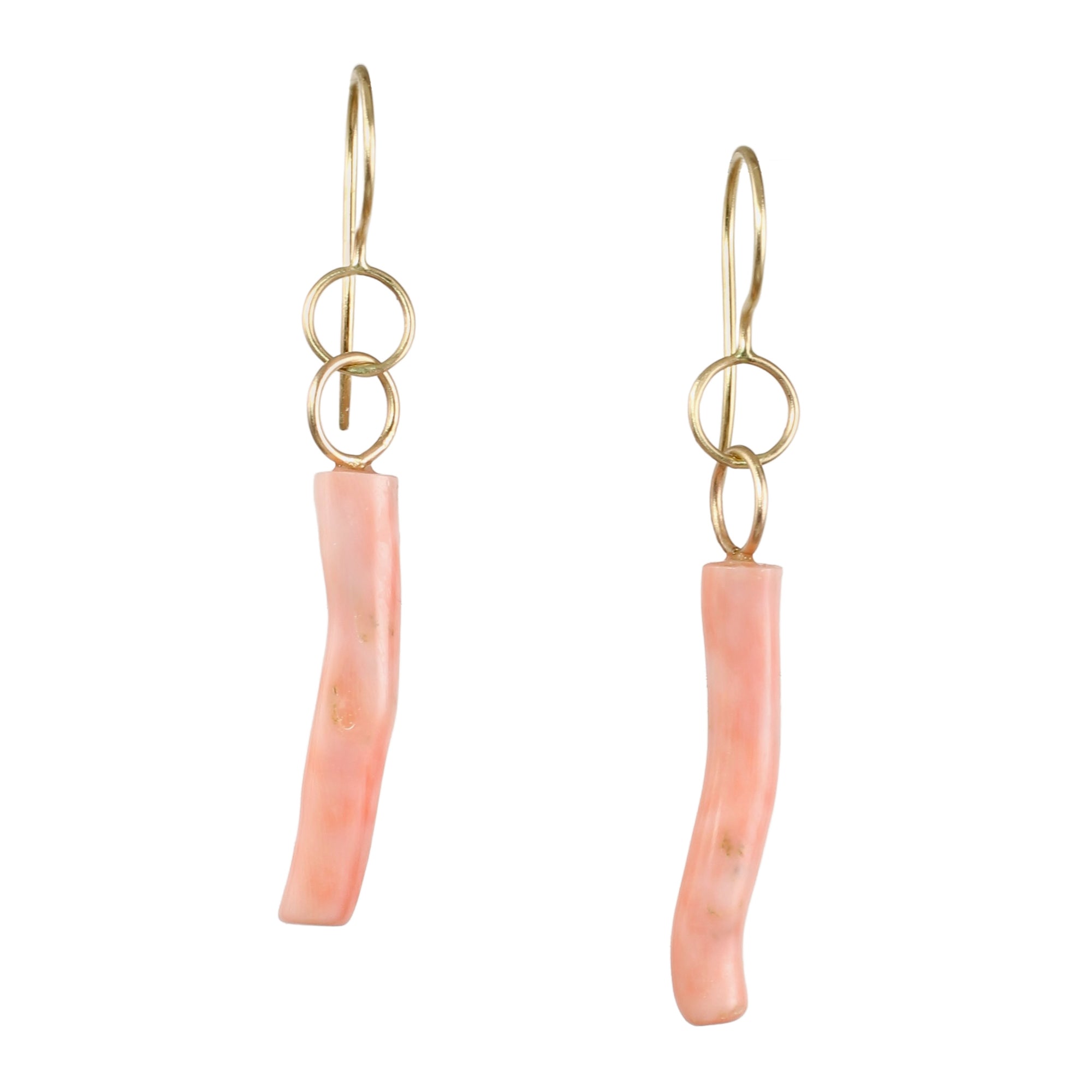 Vintage Coral & Recycled 14k Gold Earrings