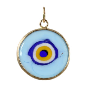 Murano Glass Evil Eye Charm in 14k Gold - Limited Edition