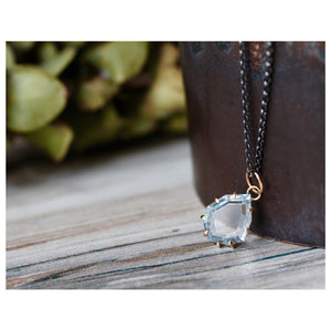 Aquamarine Tranquility Talisman Pendant in 14k Gold