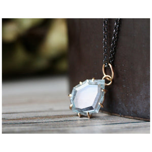 Aquamarine Tranquility Talisman Pendant in 14k Gold