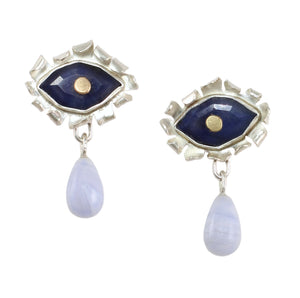 Mystical Eye Earrings with 14k