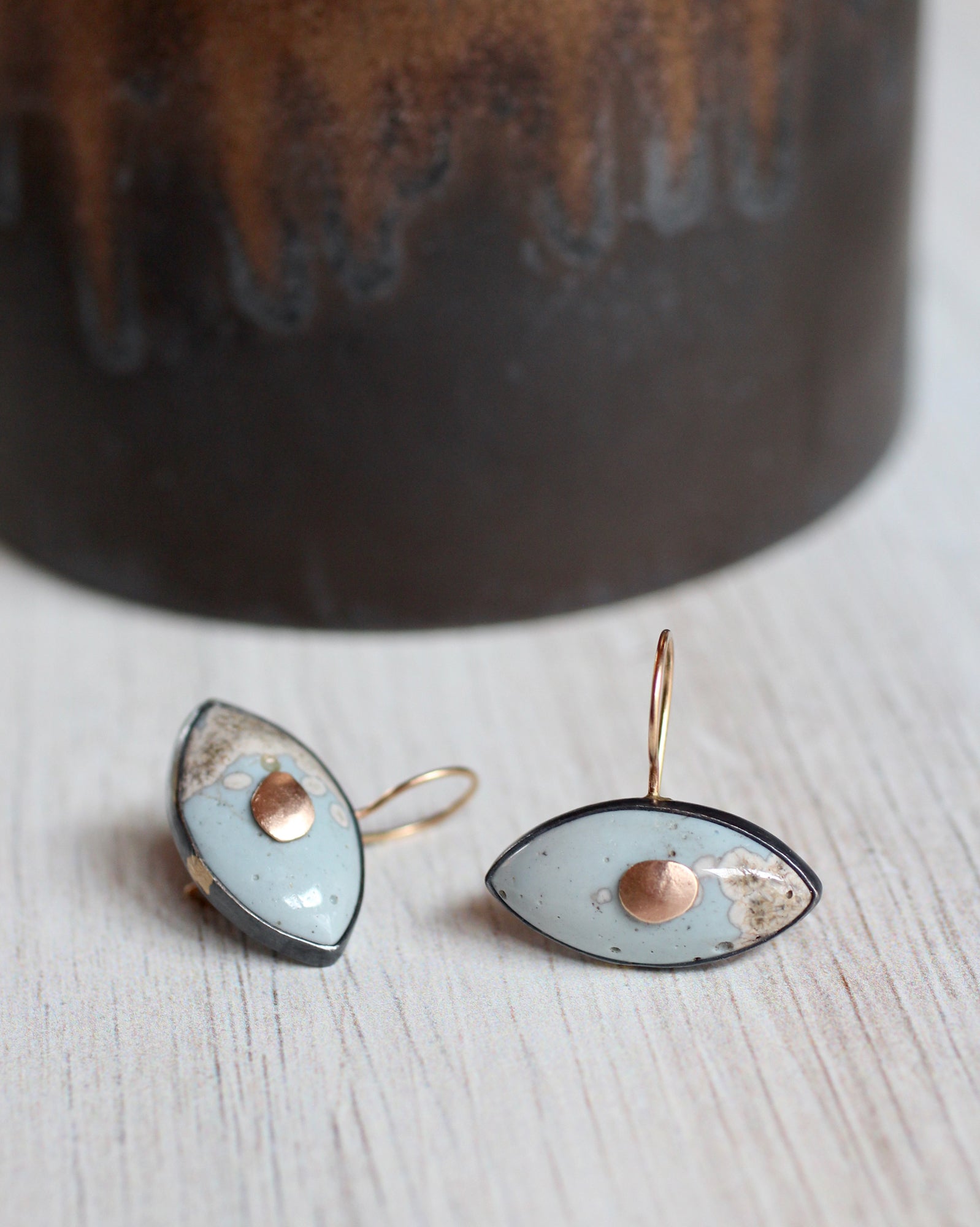 Protective Eye Earrings with 14k Gold