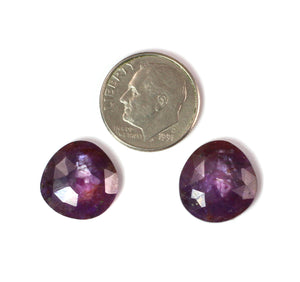 Rose Cut Plum Sapphire Pair