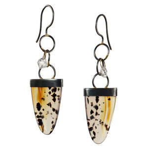 Montana Agate & Herkimer Earrings with 14k