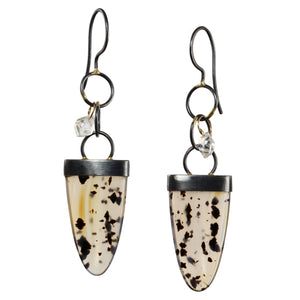 Montana Agate & Herkimer Earrings with 14k