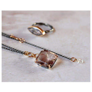 Lepidocrocite Quartz Talisman Necklace with 14k Gold