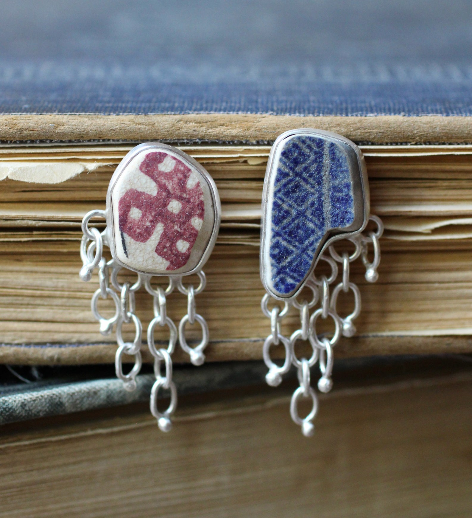 Sea Pottery & Fringe Game Earrings