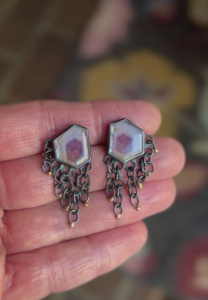 Rosemary Sapphire Fringe Game Earrings