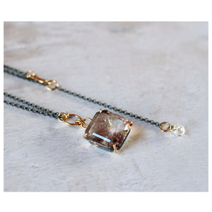 Lepidocrocite Quartz Talisman Necklace with 14k Gold